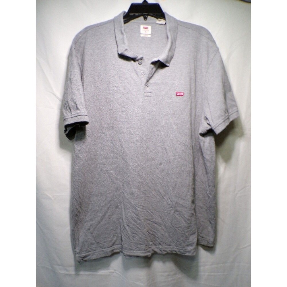 Levi's Housemark Polo Men's XL Gray Heather Short Sleeve Cotton Logo Shirt